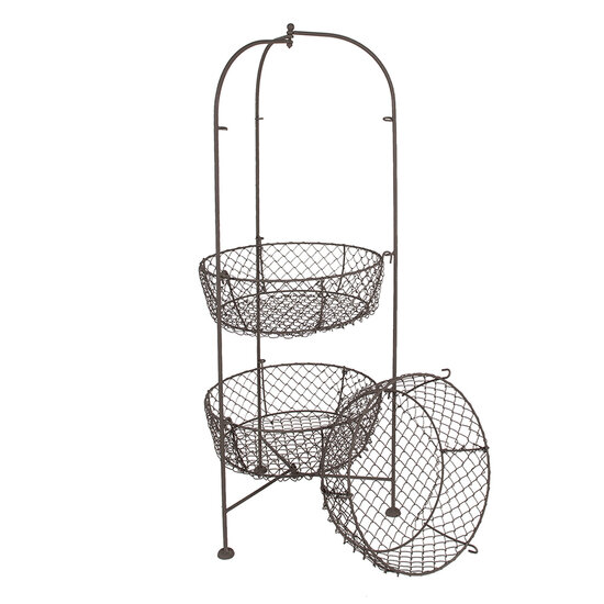 Clayre & Eef | Rek met manden Bruin ø 31x80 cm | 5Y1193