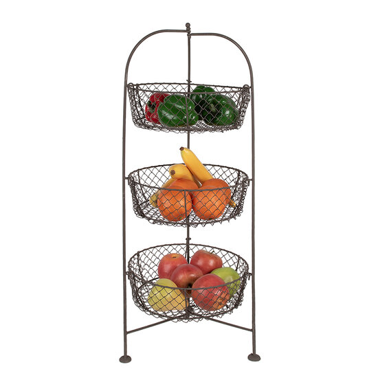 Clayre & Eef | Rek met manden Bruin ø 31x80 cm | 5Y1193