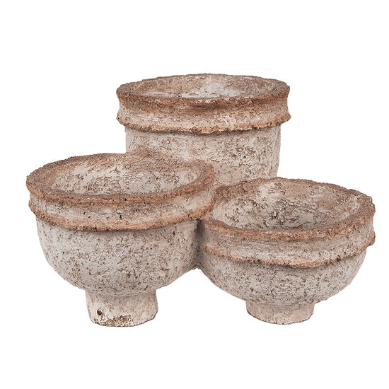 Clayre & Eef | Bloempot Binnen Beige Bruin 27x29x17 cm | 6PR5062