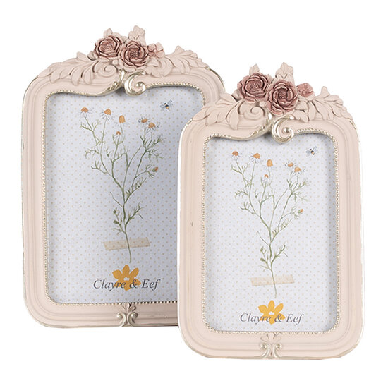 Clayre &amp; Eef   | Fotolijst Roze 14x2x22 cm / 10x15 cm | 2F1053
