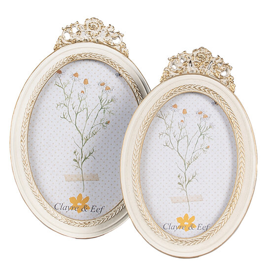 Clayre &amp; Eef   | Fotolijst Wit 16x2x23 cm / 13x18 cm | 2F1061