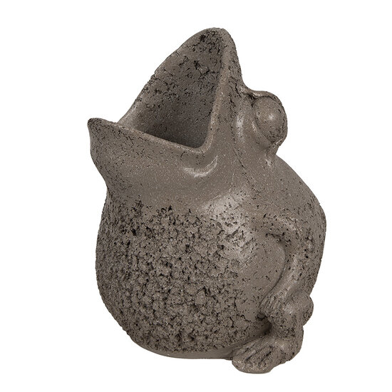 Clayre & Eef | Bloempot Kikker Binnen Grijs 19x18x23 cm | 6PR5059