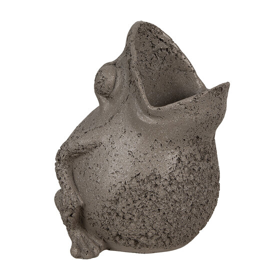 Clayre & Eef | Bloempot Kikker Binnen Grijs 19x18x23 cm | 6PR5059
