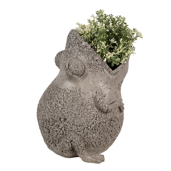 Clayre & Eef | Bloempot Kikker Binnen Grijs 26x25x32 cm | 6PR5060