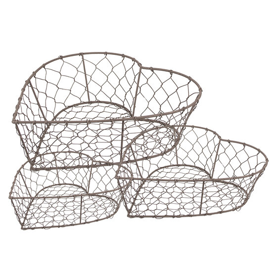 Clayre & Eef | Manden Bruin (set van 3) 25x23x11 / 22x20x10 / 19x18x8 cm | 6Y5483