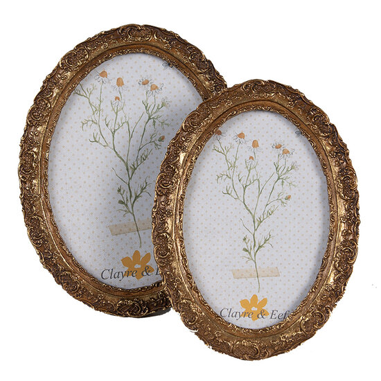 Clayre & Eef | Fotolijst Goudkleurig 16x2x21 cm / 13x18 cm | 2F1039