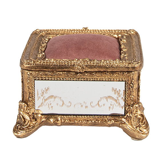 Clayre &amp; Eef   | Sieradendoos Goudkleurig 12x12x7 cm | 6PR4132
