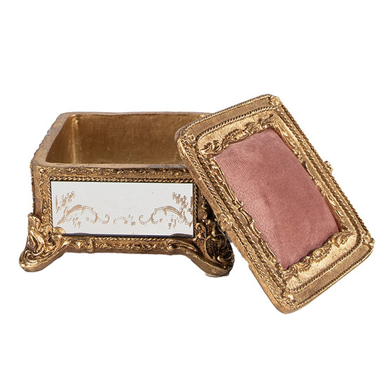 Clayre &amp; Eef   | Sieradendoos Goudkleurig 12x12x7 cm | 6PR4132