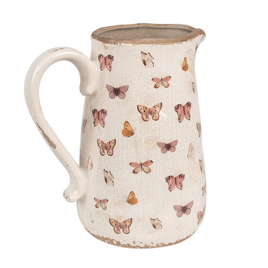 Clayre & Eef | Decoratieve Schenkkan Beige Roze 21x15x23 cm | 6CE1663L