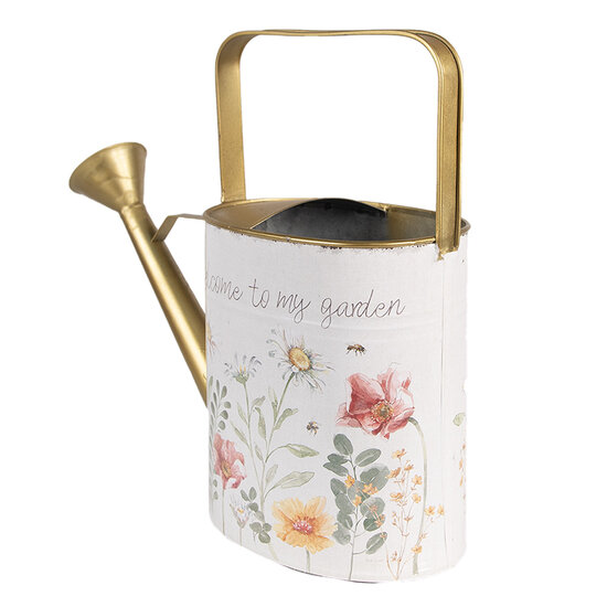 Clayre & Eef | Decoratie Gieter Wit Goudkleurig 34x12x32 cm | 6Y5491