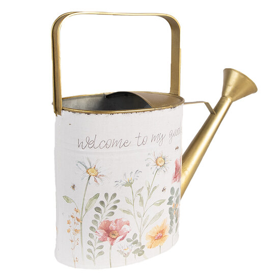 Clayre & Eef | Decoratie Gieter Wit Goudkleurig 34x12x32 cm | 6Y5491