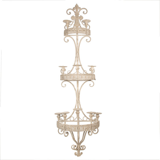 Clayre & Eef | Wandkandelaar Beige 44x19x143 cm | 5Y1225