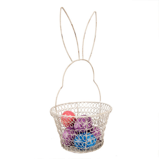 Clayre & Eef | Paas Mandje Konijn Wit ø 15x34 cm | 6Y5581M