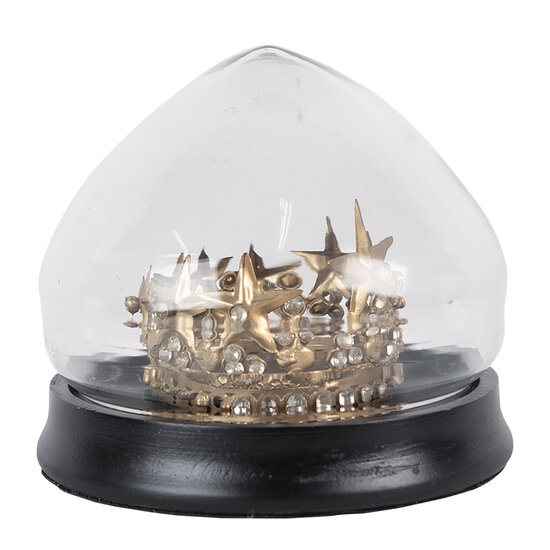 Clayre & Eef | Stolp met decoratie Goudkleurig Zwart ø 13x12 cm | 65467