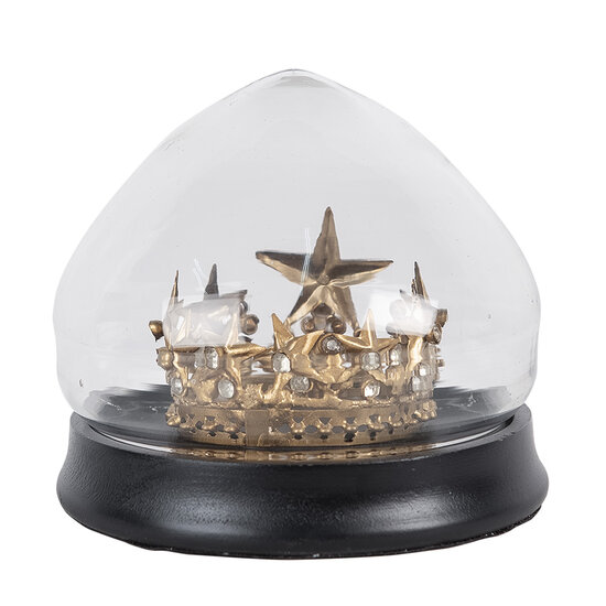 Clayre & Eef | Stolp met decoratie Goudkleurig Zwart ø 13x12 cm | 65467