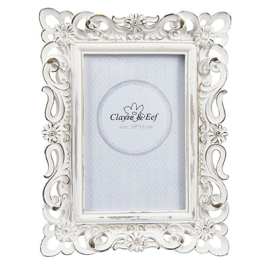 Clayre &amp; Eef   | Fotolijst Wit 17x2x22 cm / 10x15 cm | 2F0499
