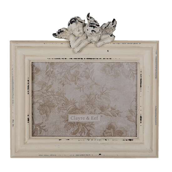 Clayre &amp; Eef   | Fotolijst Wit 24x5x24 cm / 18x13 cm | 2F0879