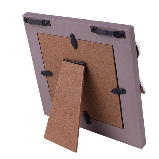 Clayre & Eef | Fotolijst Grijs, Wit 14x1x14 cm / 10x10 cm | 2F0967