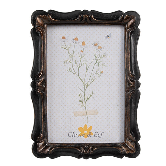 Clayre &amp; Eef   | Fotolijst Zwart Bruin 14x2x19 cm / 10x15 cm | 2F1067