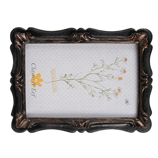Clayre &amp; Eef   | Fotolijst Zwart Bruin 14x2x19 cm / 10x15 cm | 2F1067