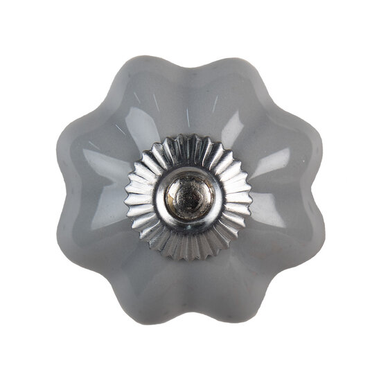 Clayre & Eef | Deurknop Grijs ø 5x3 cm | 61909