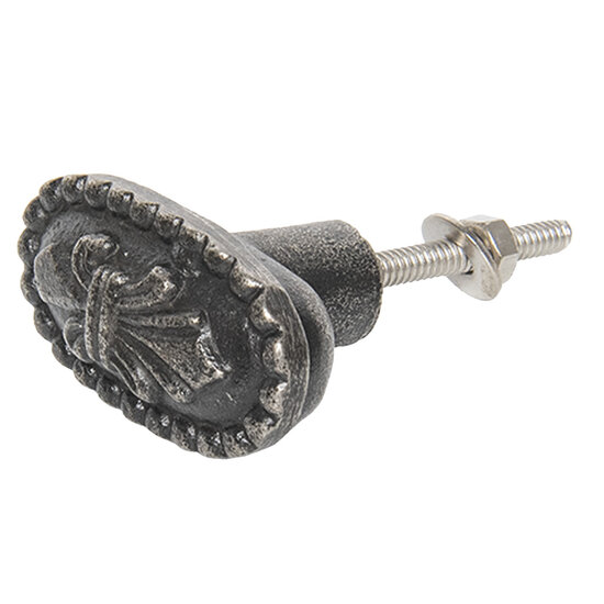 Clayre & Eef | Deurknop Grijs 3x5x2 cm | 64155