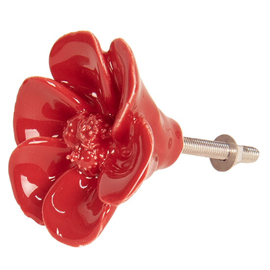 Clayre & Eef | Deurknop Rood ø 6x3 cm | 64278