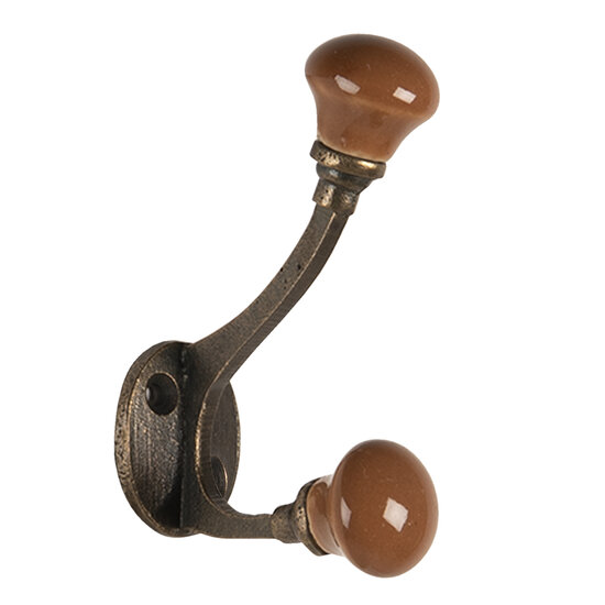 Clayre & Eef | Wandhaak Bruin 5x3x9 cm | 64782CH