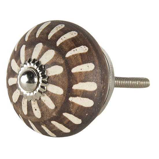 Clayre &amp; Eef   | Deurknop Bruin &Oslash; 4x3 cm / S3 cm / S3 cm | 64791