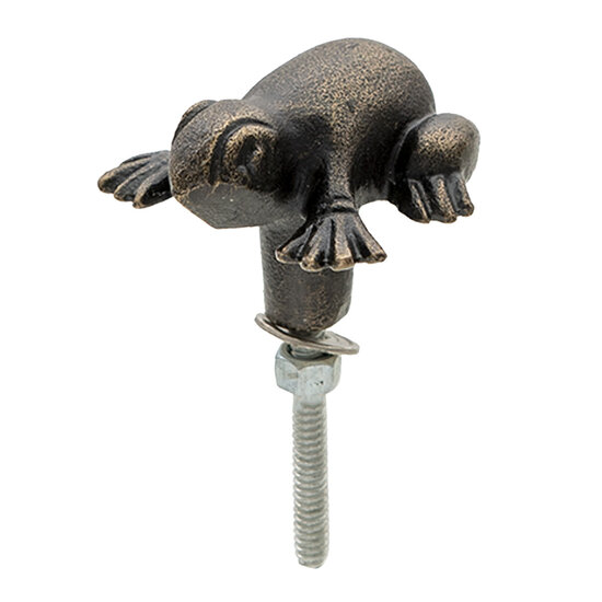 Clayre & Eef | Deurknop Set van 4 Kikker Bruin 4x4x4 cm / S3 cm | 64890
