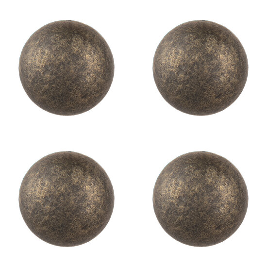 Clayre &amp; Eef   | Deurknop Set van 4 Bruin &oslash; 2x3 cm / S3 cm | 64893