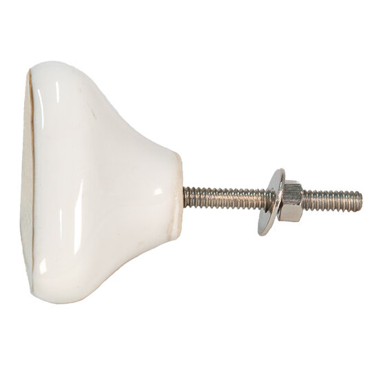 Clayre & Eef | Deurknop Wit 5x5x7 cm | 65041