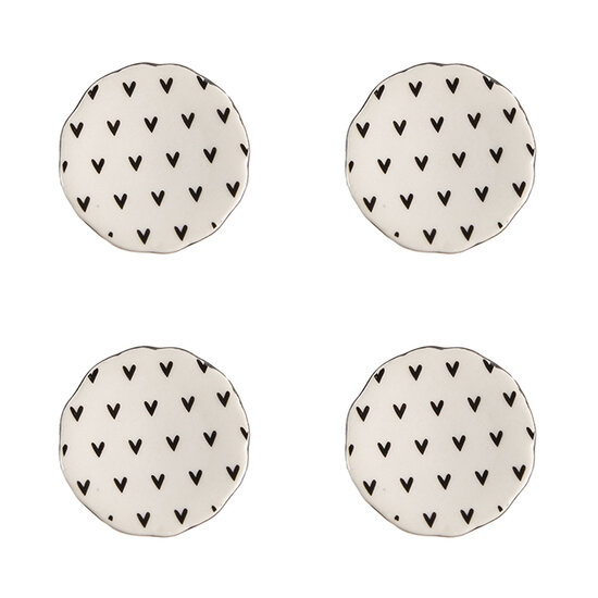 Clayre &amp; Eef   | Deurknop set van 4 Beige, Zwart &oslash; 4x3/6 cm | 65290