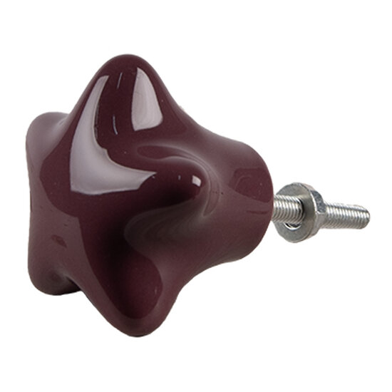 Clayre & Eef | Deurknop set van 4 Paars ø 4x3/6 cm | 65292