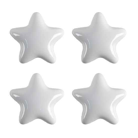 Clayre & Eef | Deurknop set van 4 Wit ø 4x3/6 cm | 65296