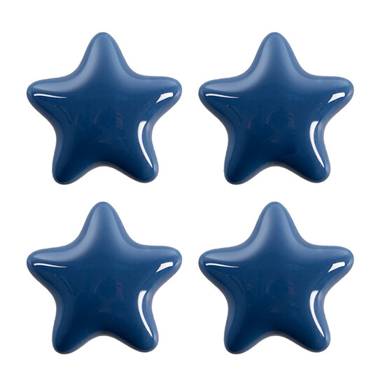 Clayre & Eef | Deurknop set van 4 Blauw ø 4x3/6 cm | 65297