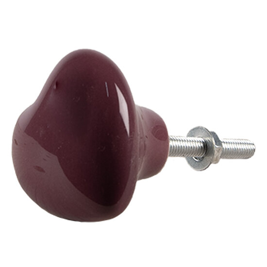 Clayre & Eef | Deurknop set van 4 Paars ø 4x3/6 cm | 65298