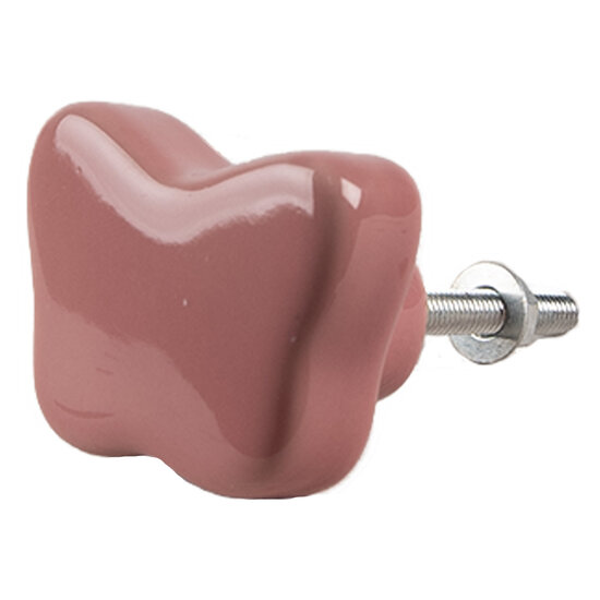 Clayre & Eef | Deurknop set van 4 Roze ø 4x3/6 cm | 65299