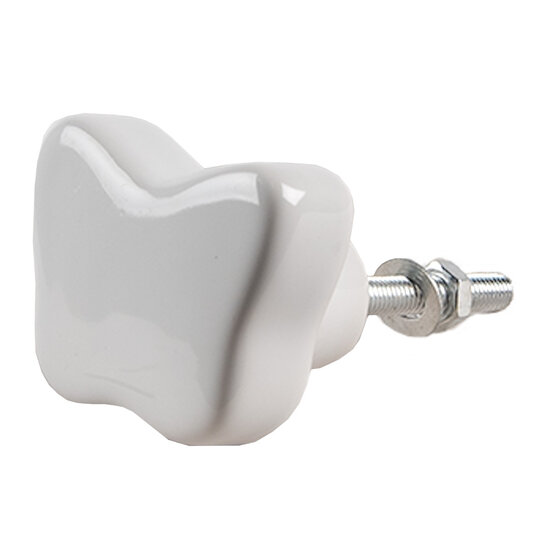 Clayre & Eef | Deurknop set van 4 Wit ø 4x3/6 cm | 65300