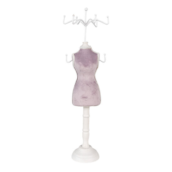 Clayre & Eef | Sieradenhouder Paars ø 12x39 cm | 65312