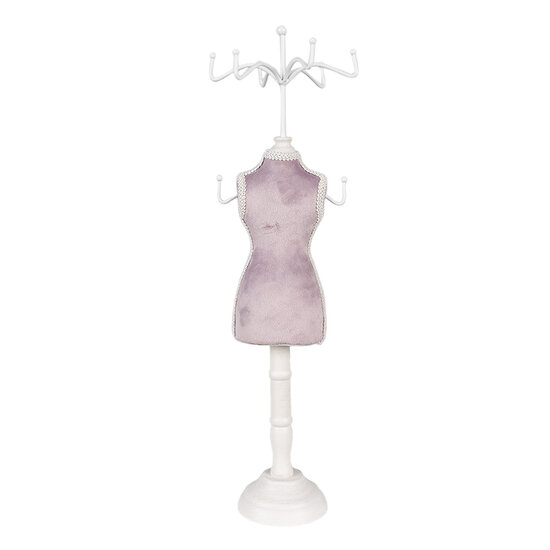 Clayre & Eef | Sieradenhouder Paars ø 12x39 cm | 65312