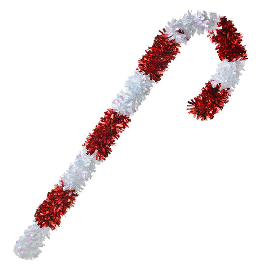 Clayre & Eef | Kerstdecoratie zuurstok Rood Wit 26x7x95 cm | 65472M