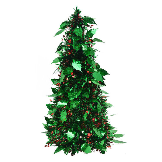 Clayre & Eef | Kerstdecoratie Kerstboom Groen Rood ø 21x50 cm | 65509
