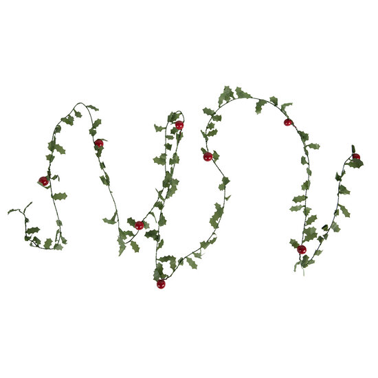 Clayre & Eef | Decoratie slinger kerst Groen Rood 300 cm | 65522