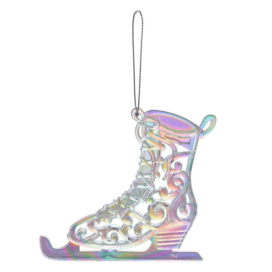 Clayre & Eef | Decoratie Hanger Schaats Zilverkleurig 12x1x12 cm | 65606