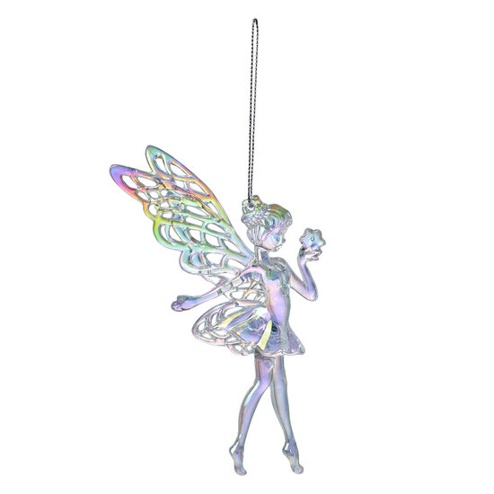 Clayre & Eef | Decoratie hanger Elfje Zilverkleurig 9x1x15 cm | 65607