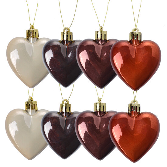 Clayre & Eef | Kerstbal (Set van 8) Bruin 5x1x5 cm | 65615