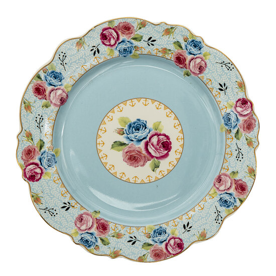 Clayre & Eef | Servies Ontbijtbord Blauw ø 20x2 cm | 6CE1280