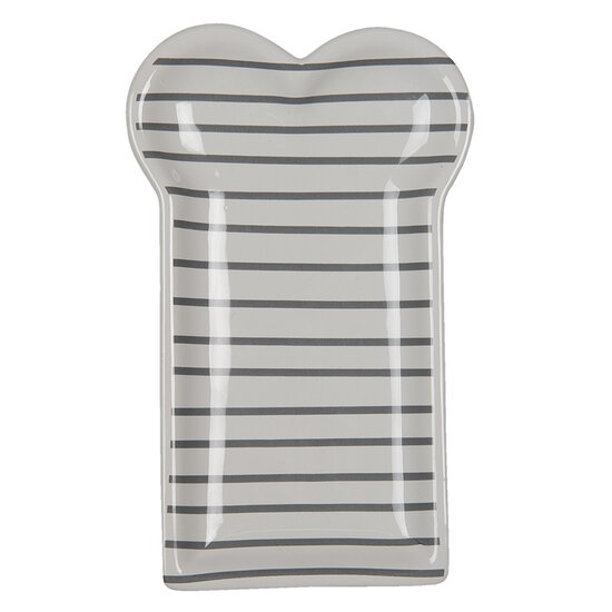 Clayre & Eef | Servies Ontbijtbord Wit 10x17x2 cm | 6CE1362