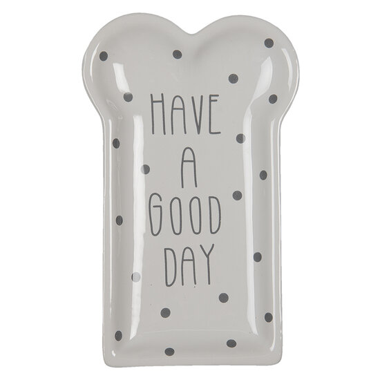 Clayre & Eef | Servies Ontbijtbord Wit 10x17x2 cm | 6CE1363